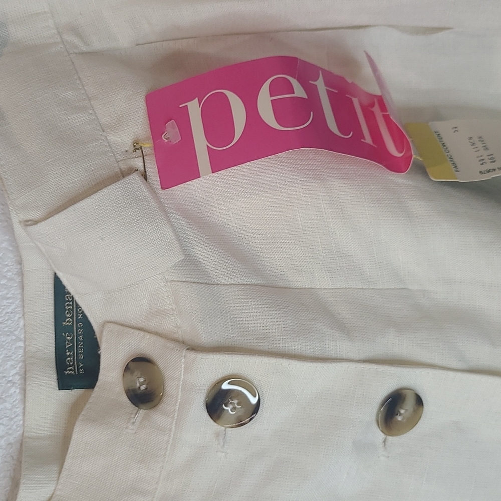 NWT deadstock Harve Benard linen long skirt cream size 14 petite - Picture 3 of 11